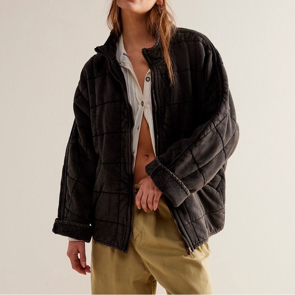 Free People Jackets & Blazers - Free People Black Bomber Jacket with Relaxed Fit
